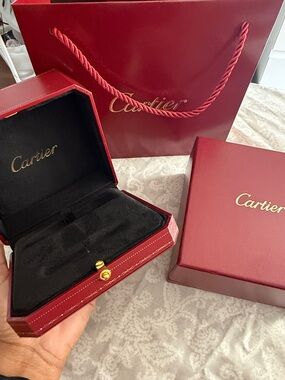 Cartier Red Jewelry Presentation Set with Gold Accents